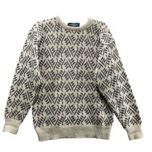 Vintage Windborne 100% Wool Sweater Men's M-L Preppy Academia Cabin Ski Academia